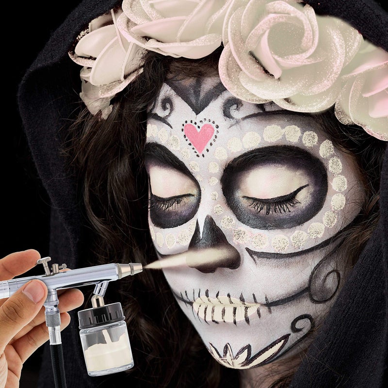 Custom Body Art طلاء هوائي مائي أبيض 8 أونصات للفن الجسدي المخصص - طلاء هوائي للوجه والجسم للهالوين، كوسبلاي، مكياج مسرحي، والوشم المؤقت - Image 4
